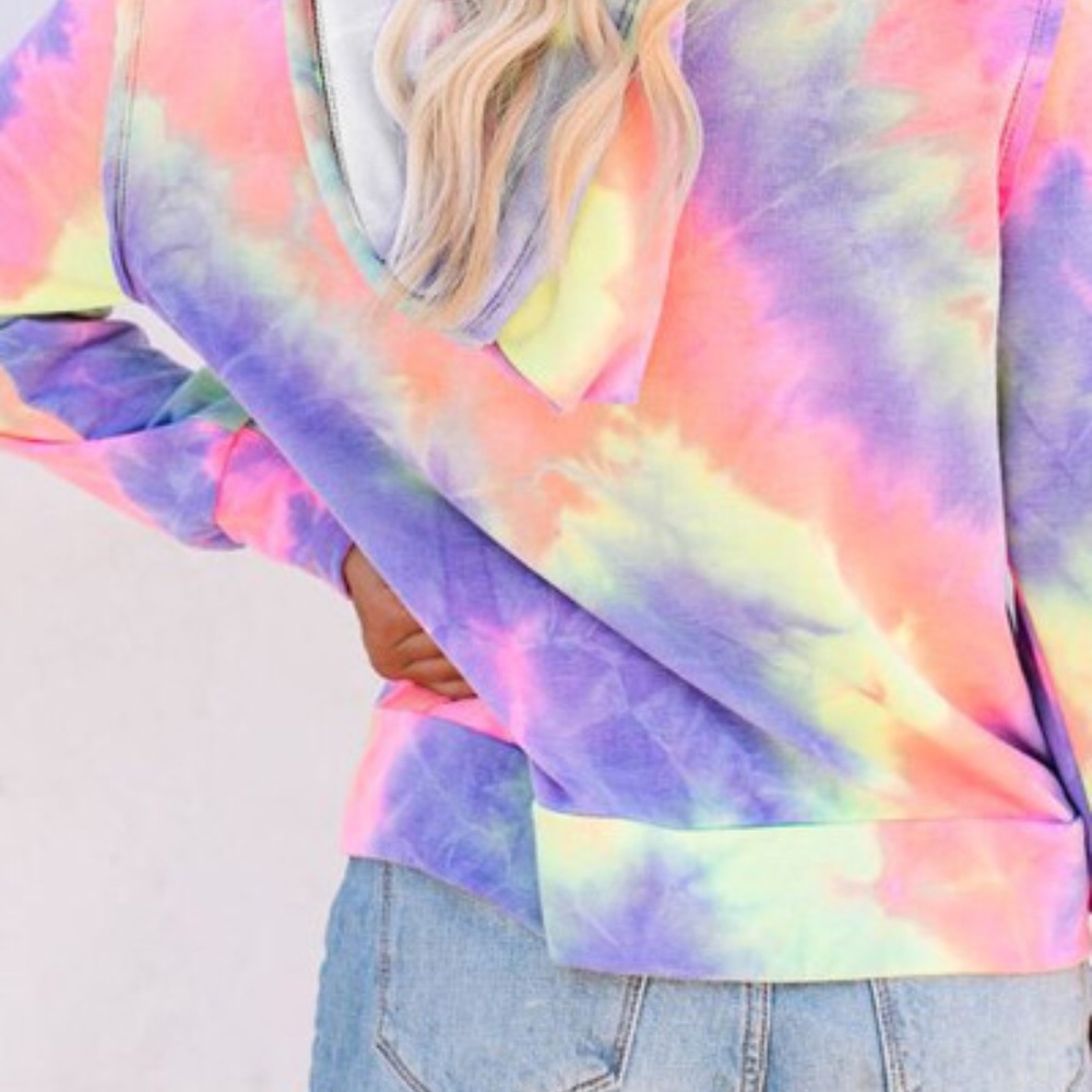 4xHP💝Boutique tie dye zippered hoodie - Picture 4 of 7